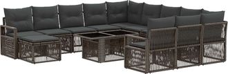 vidaXL Conjunto De Sof&aacute;s De Jard&iacute;n 13 Uds. Gris Y Gris Oscuro Vidaxl