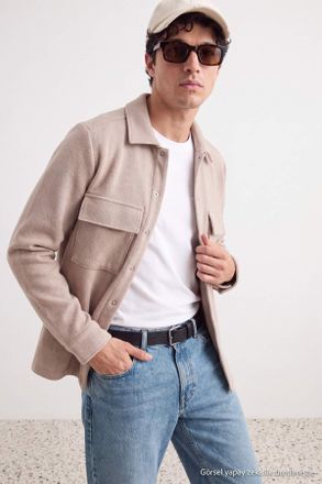 Trendyol MAN Heren Beige Effen Lang Regular fit Overhemden