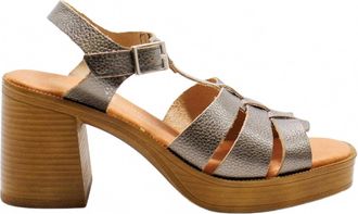 Eric Michael Womens Misha Open Toe Heeled Sandals In Pewter