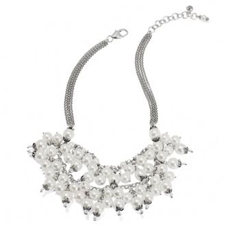 Brighton Womens Pearl-Icious Necklace In Silver