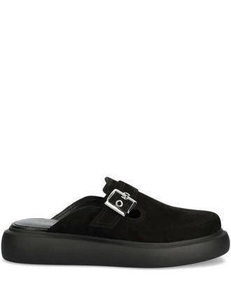 Vagabond Blenda buckle-detail platform mules - women - Calf Suede/Goat Skin/Polyurethane - 37 - Black