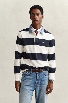 GANT Men Chambray Collar Striped Heavy Rugger (XXXL) EGGSHELL