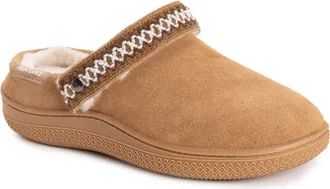Muk Luks Quianna Luna Genuine Suede Clog Slipper in Taupe at Nordstrom, Size Small