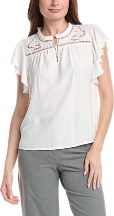 Vince Camuto Embroidery Ruffle Blouse