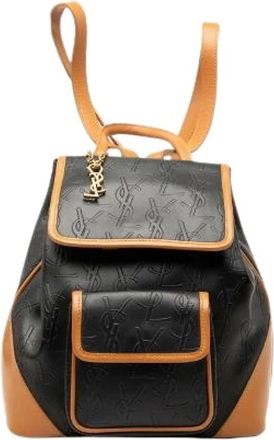 Saint Laurent Pre-owned Backpacks, female, Multicolor, Size: ONE SIZE Pre-owned Monogram Leather Backpack