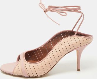 Malone Souliers Pink Leather Alba Ankle Tie Sandals