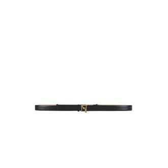 Elisabetta Franchi Belts, unisex, Black, Size: XS Leather Belt with Buckle