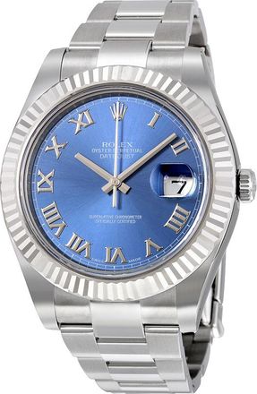 Rolex Pre-owned Rolex Datejust II Automatic Blue Dial Stainless Steel Oyster Bracelet Mens Watch 116334BLRO