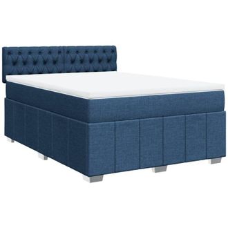 vidaXL Vidaxl - Cama Box Spring Con Colch&oacute;n Tela Azul 140x200 Cm