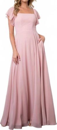 EVA Square Neck Maxi Dress In Dusty Rose