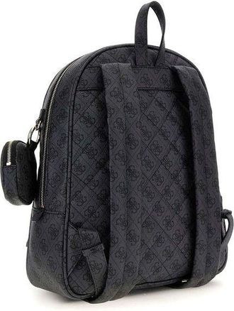 Guess Womens Backpack Coal Logo Polyurethane Bags - Backpacks