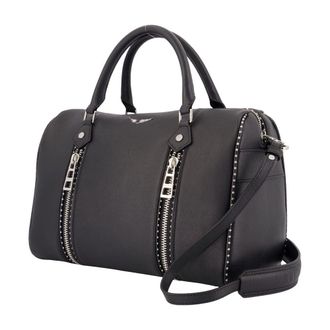 Zadig&Voltaire Womens Studded Cowhide Top Handle Bag Black