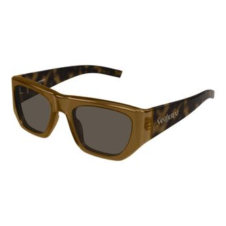 Saint Laurent Havana Brown Zonnebril - Dames - Accessoires - Bruin - Maat: 52 MM
