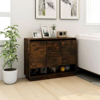 Berkfield Home Sideboard Smoked Oak 97x31x75 cm Engineered Wood in Brown | Size: 97 x 31 x 75 cm