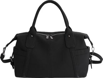 Generic Shoulder Bag PU Leather Crossbody Bag Fall Winter Handbag for Women (Black)