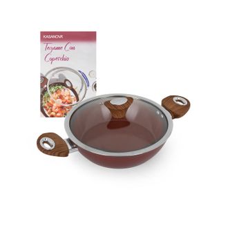 KASANOVA Tegame 24 cm con coperchio burgundy New Ceramic