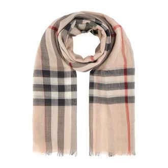 Burberry Giant Check Frayed-Edge Scarf - female - Burberry - Winter Scarves - Beige - ONE SIZE - Accessories