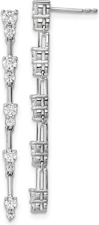 Diamond2Deal 14K White Gold 1 ct Lab Grown Diamond Dangle Earrings VS Clarity, G-H Color