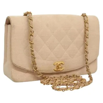 Chanel Pre-owned Vintage Canvas Schoudertas - Dames - Pre-owned - Roze - Maat: ONE Size