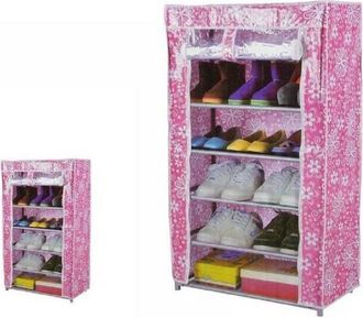 Trade Shop Trade Shop - Armadio Scarpiera Tessuto Portascarpe Stivali Acciaio Smontabile 6 Ripiani 69074