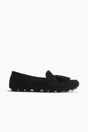 H&M Split Suede Loafers in Navy Blue at Nordstrom, Size 10