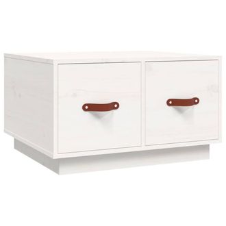 Berkfield Home Coffee Table White 60x53x35 cm Solid Wood Pine | Size: 60 x 53 x 35 cm
