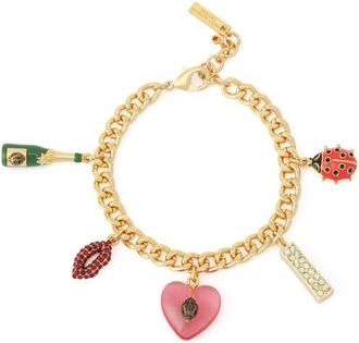 Kurt Geiger Playful Curb Chain Charm Bracelet in Gold/multi at Nordstrom