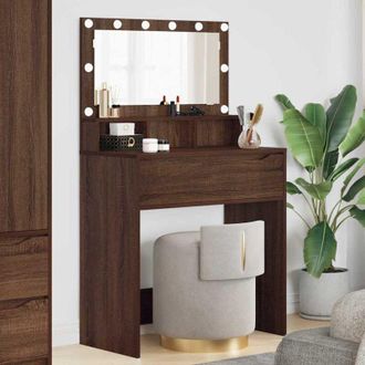 vidaXL vidaXL Tavoli da Trucco per Camera da Letto Rovere Marrone