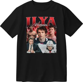 Generic Heated Rivalry Ilya Rozanov Vintage Cotton T-Shirt Men Women Short Sleeve Crewneck Casual Trendy Tee (Black,3XL)