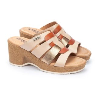 Pikolinos Verhoog je stijl met Arenales sandalen - Dames - Sleehakken - Beige - 41 EU - Schoenen