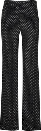 N&deg;21 Zwarte Katoenen Hoge Taille Broek - Dames - Wijde Broeken - Zwart - 2XL - Katoen - Broeken