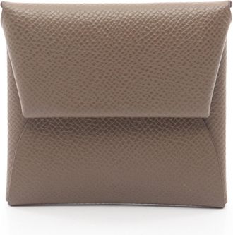 Herm&egrave;s Etoupe Gray Gray Epsom Leather Leather Coin Purse/Coin Case (Pre-Owned)