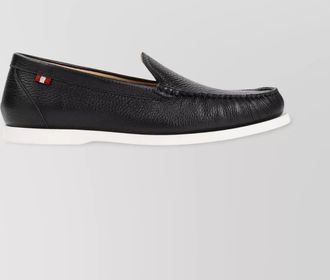 Bally nadim leather loafers red strap