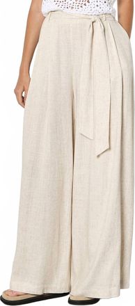 Apricot Wide-Leg Linen Blend Trouser In Stone