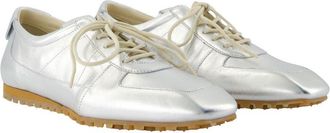 Aeyde Womens Uma Flat Silver Calfskin