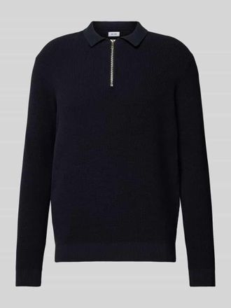 Only & Sons Strickpullover mit kurzem Rei&szlig;verschluss Modell MATTEO in Dunkelblau, Gr&ouml;&szlig;e XL