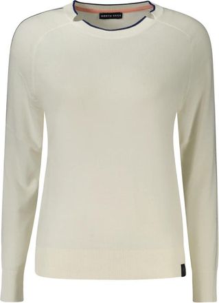 North Sails Viscose-katoen trui met ronde hals - Dames - Ronde hals truien - Wit - M - Katoen - Truien & Vesten