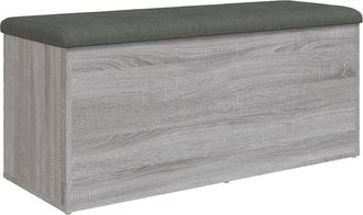 vidaXL Vidaxl - Banco Con Almacenaje Madera Ingenier&iacute;a Gris Sonoma 102x42x45 Cm
