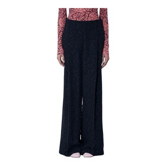 Dries Van Noten Dames, Broeken, Zwart, Maat: M Zijde