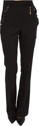 Fracomina Bootcut Broek in Zwart Polyester Elastaan - Dames - Wijde Broeken - Zwart - S - Polyester - Broeken
