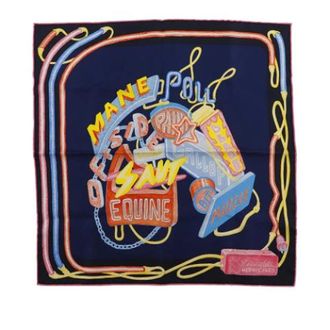 Herm&egrave;s Pre-owned Scarves, female, Blue, Size: ONE SIZE Pre-owned Silk Scarf