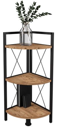 VCM Madera Metal Esquina Estante De Almacenamiento Estante Estante Decoraci&oacute;n Libros Stand Estante Insasi 2 (roble De Miel) - Vcm