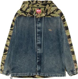 Diesel Giacca denim con stampa camouflage - Blu
