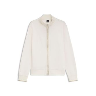 BOSS Cotton sweatshirt with zipper neck