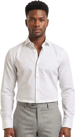 HUGO BOSS White Slim Printed Shirts