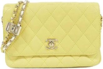 Chanel Borsa a spalla Pre-owned in pelle di agnello - - Pre-owned - Donna - Giallo - ONE SIZE