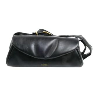 Jil Sander Pre-owned Cannolo Leren Schoudertas - Dames - Pre-owned - Zwart - Maat: ONE Size Leer