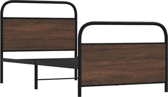 vidaXL Estructura de cama sin colchón 100x200 cm madera marrón roble Vidaxl