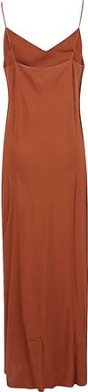 Alberto Biani Womens Georgette Long Slip Dress - Brown viscose - Size EU 42 (Womens)