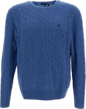 Polo Ralph Lauren Ronde hals gebreide kleding - Heren - Ronde hals truien - Blauw - M - Wol - Truien & Vesten